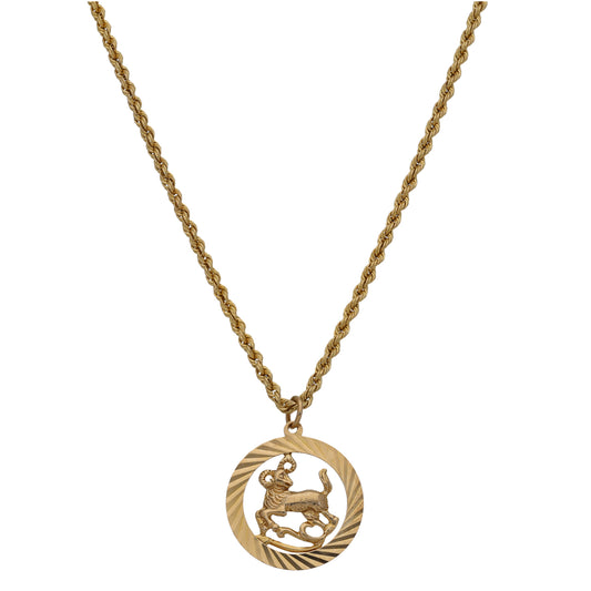 9ct Gold Ram Pendant With Chain