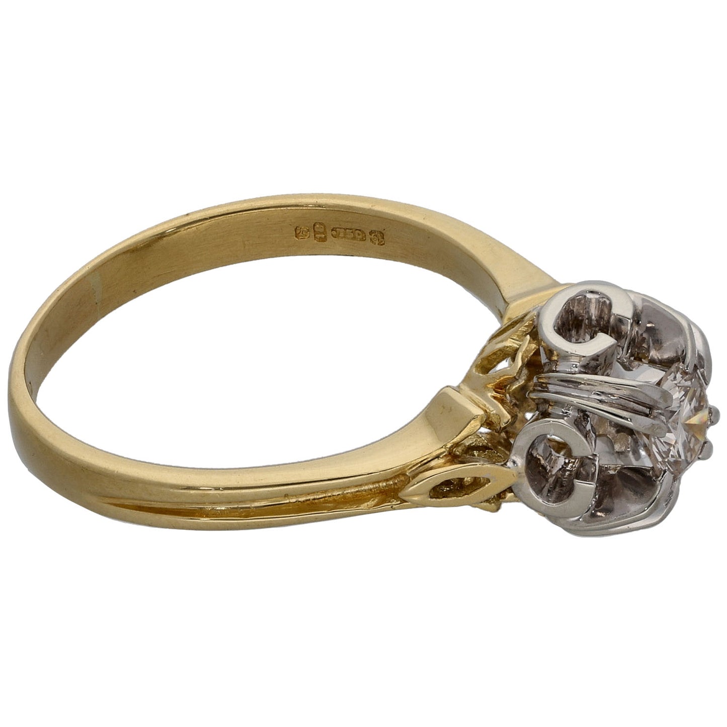 18ct Bi-Colour Gold 0.33ct Diamond Solitaire Ring Size N