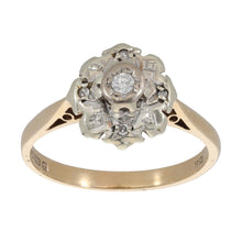 Load image into Gallery viewer, 9ct Gold 0.06ct Diamond Cluster Ring Size O
