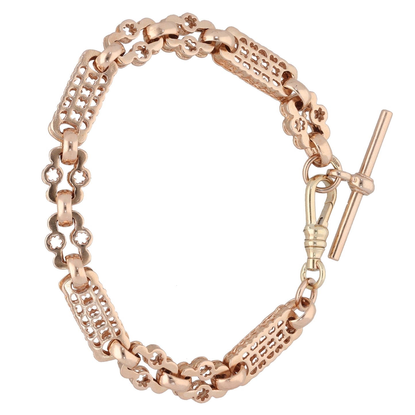 9ct Rose Gold Stars & Bars Bracelet