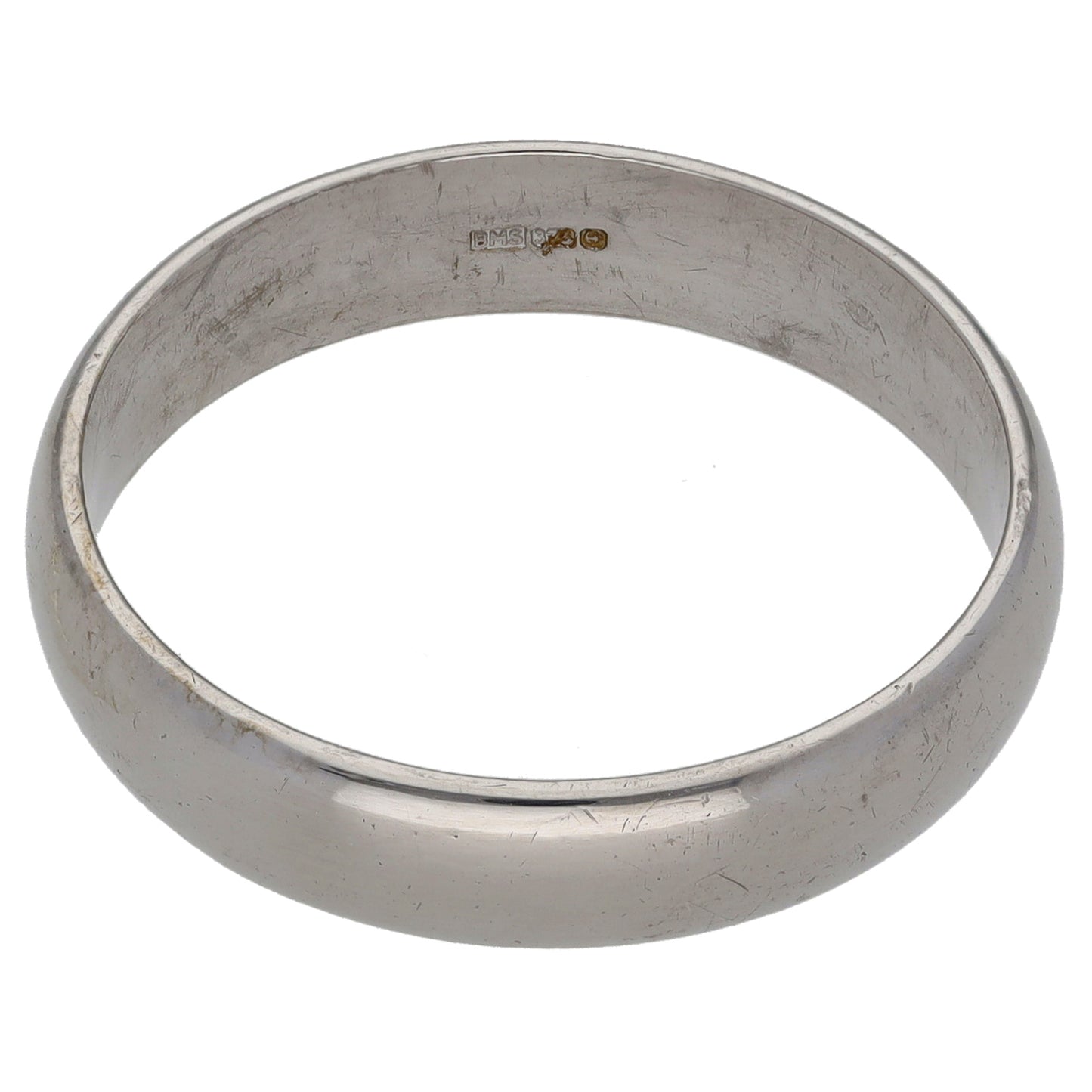 9ct White Gold Plain Wedding Ring Size V