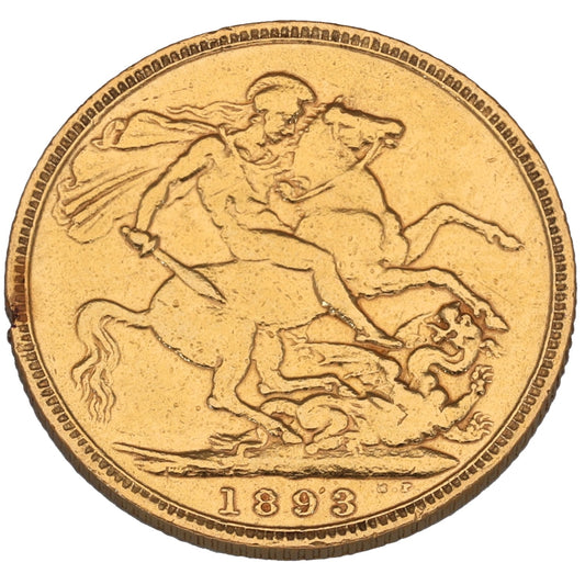 22ct Gold Queen Victoria Full Sovereign Coin 1893
