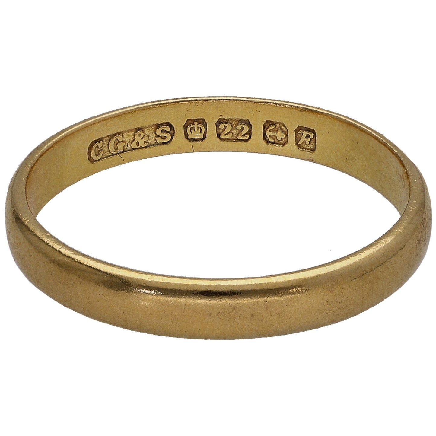 22ct Gold Plain Wedding Ring Size K