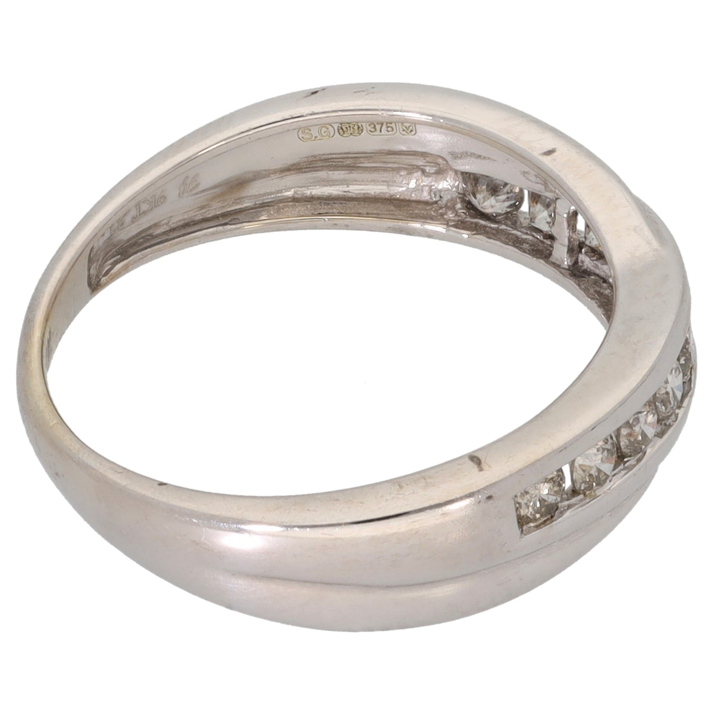 9ct White Gold 0.33ct Diamond Half Eternity Ring Size K