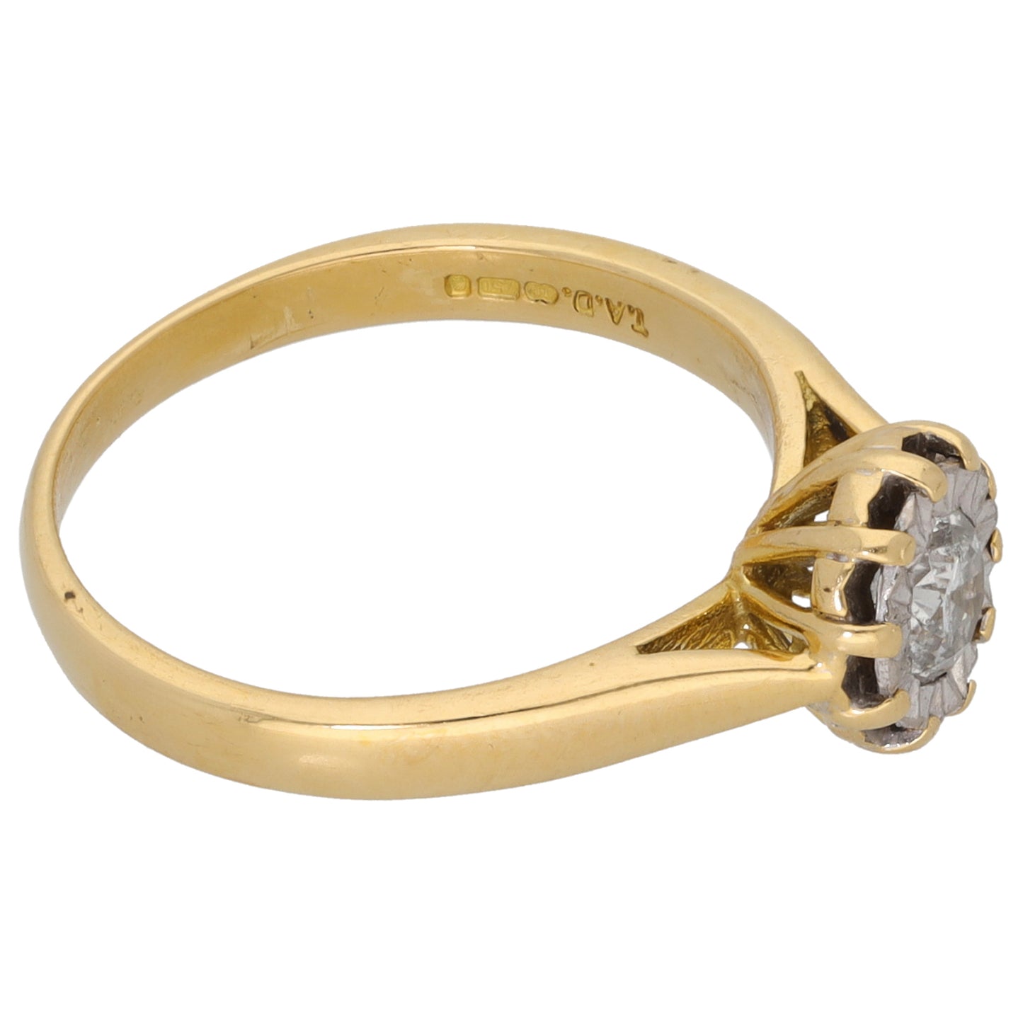 18ct Gold 0.03ct Diamond Solitaire Ring Size L