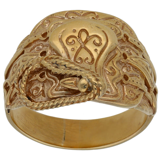 9ct Gold Saddle Ring Size Z+4