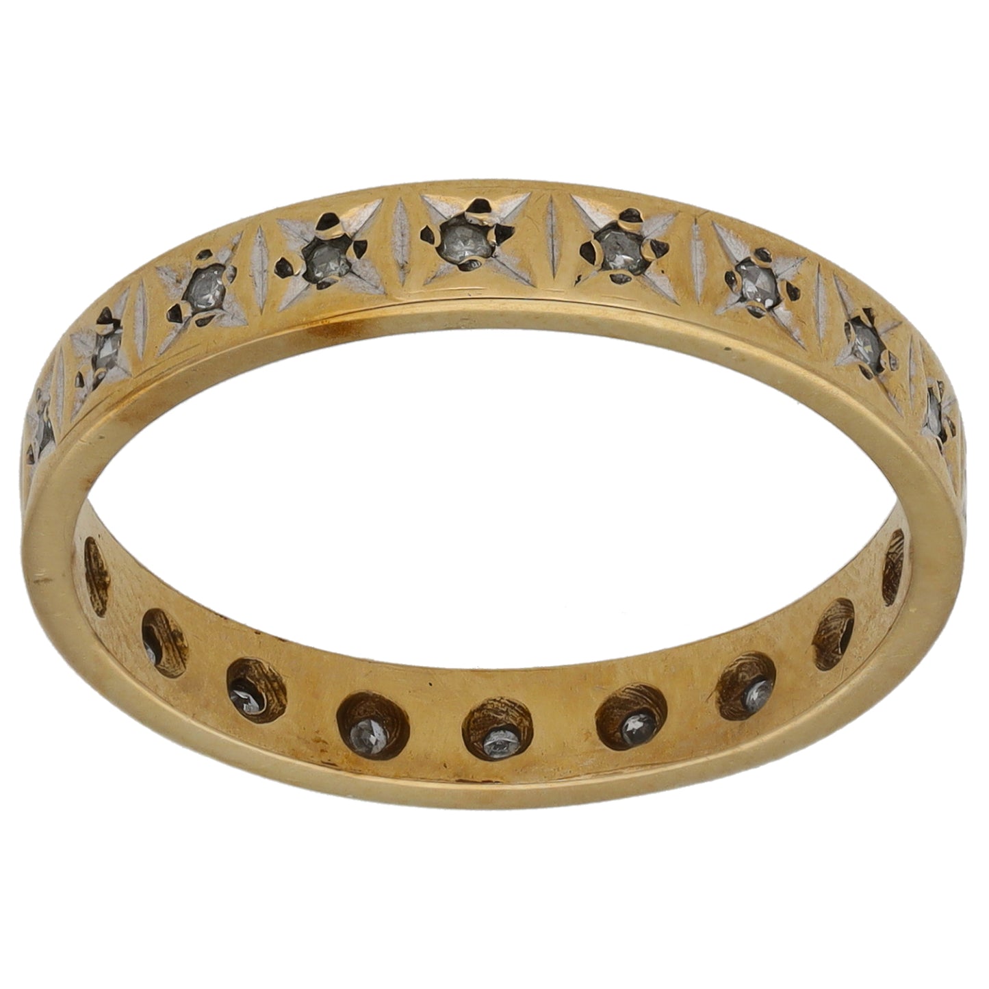 9ct Gold 0.15ct Diamond Eternity Ring Size S