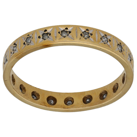 9ct Gold 0.15ct Diamond Eternity Ring Size S