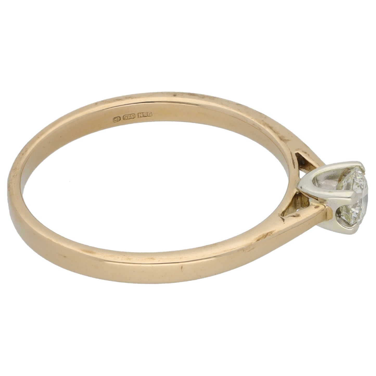 9ct Gold 0.25ct Diamond Solitaire Ring Size N