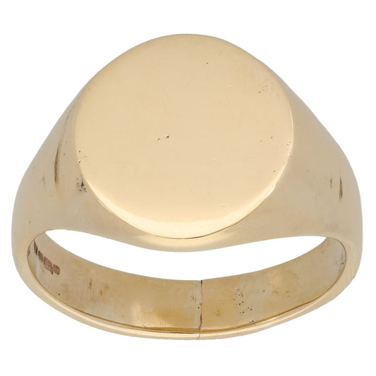 9ct Gold Plain Signet Ring Size Y