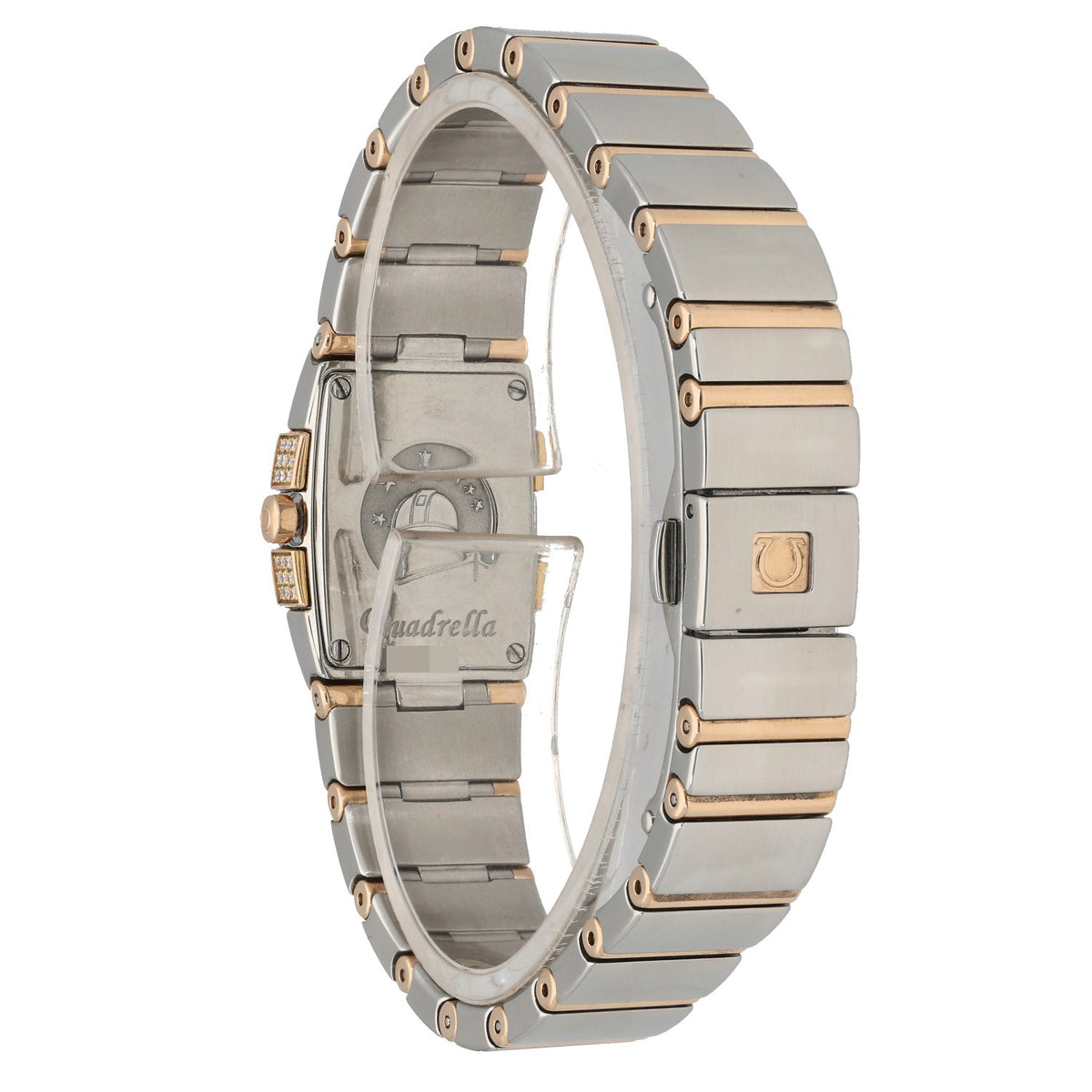 Omega Constellation 1283.79.00,  bi-colour bracelet and case, with diamonds around the crown