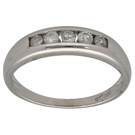 9ct White Gold 0.25ct Diamond Half Eternity Ring Size N