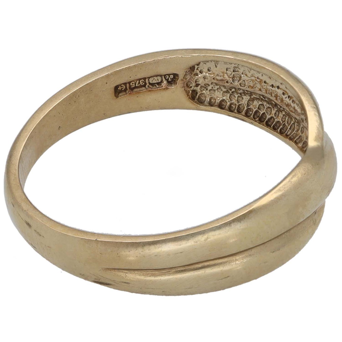 Gold-tone alternative ring, size M, inner stamped detail and textured design