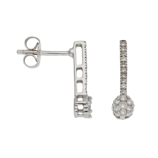 18ct White Gold 0.26ct Diamond Cluster Earrings