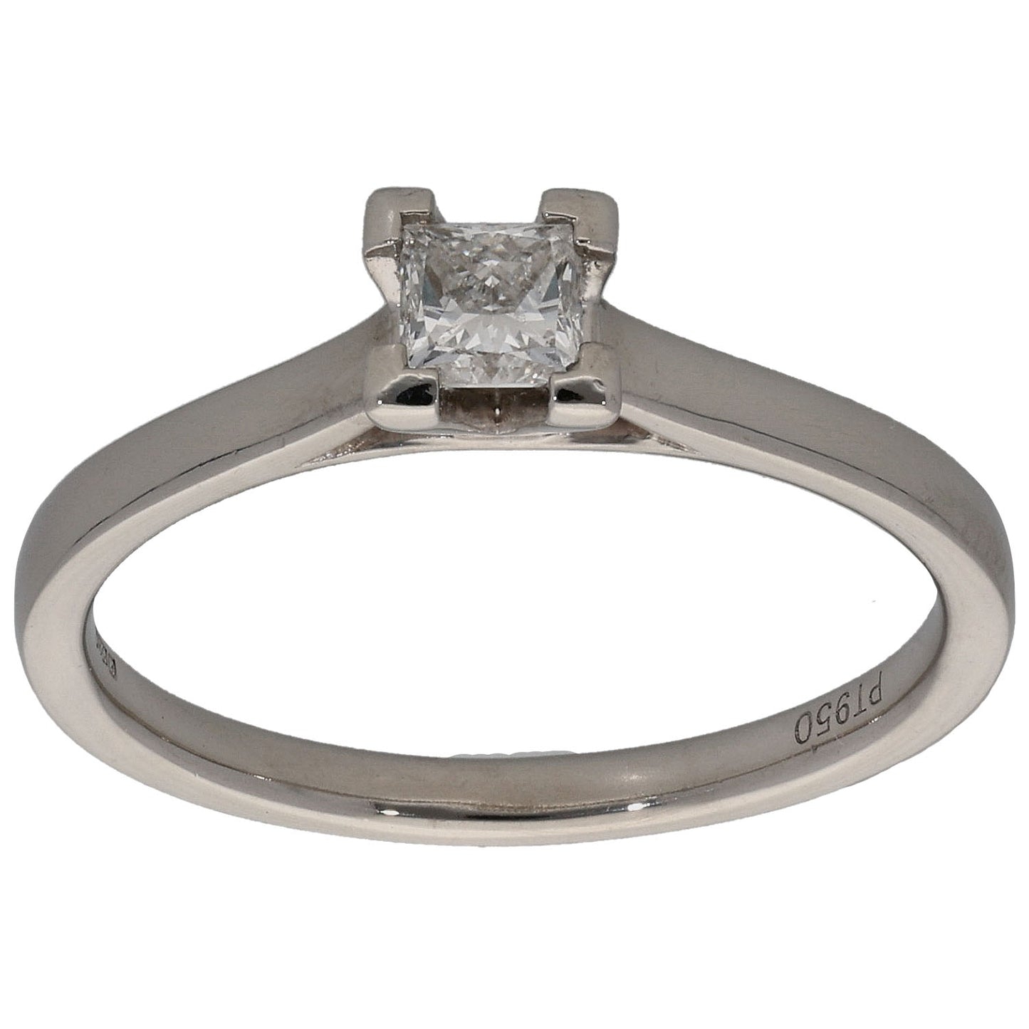 Platinum 0.25ct Diamond Solitaire Ring Size N