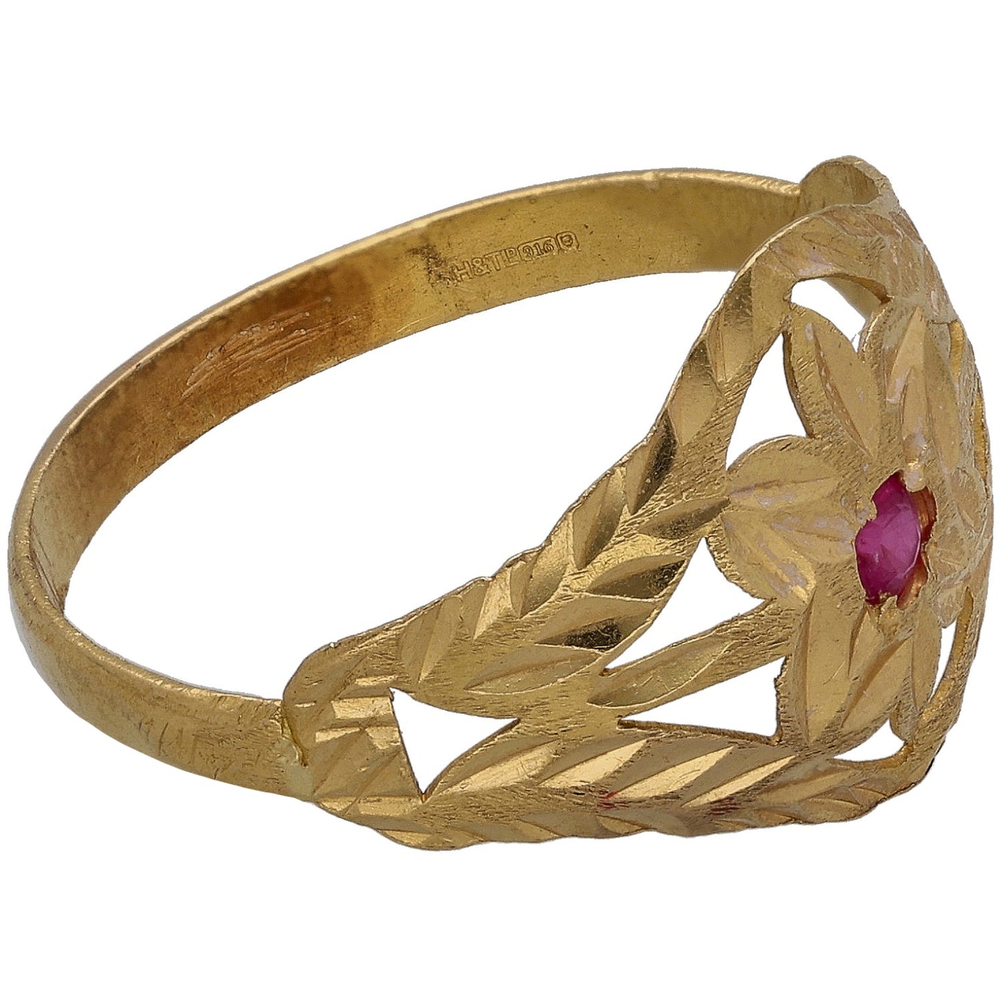 22ct Gold Imitation Single Stone Ring Size Q