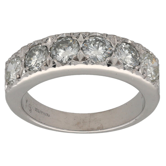 18ct White Gold 1.50ct Diamond Half Eternity Ring Size N