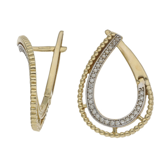 14ct Bicolour Gold Cubic Zirconia Alternative Earrings