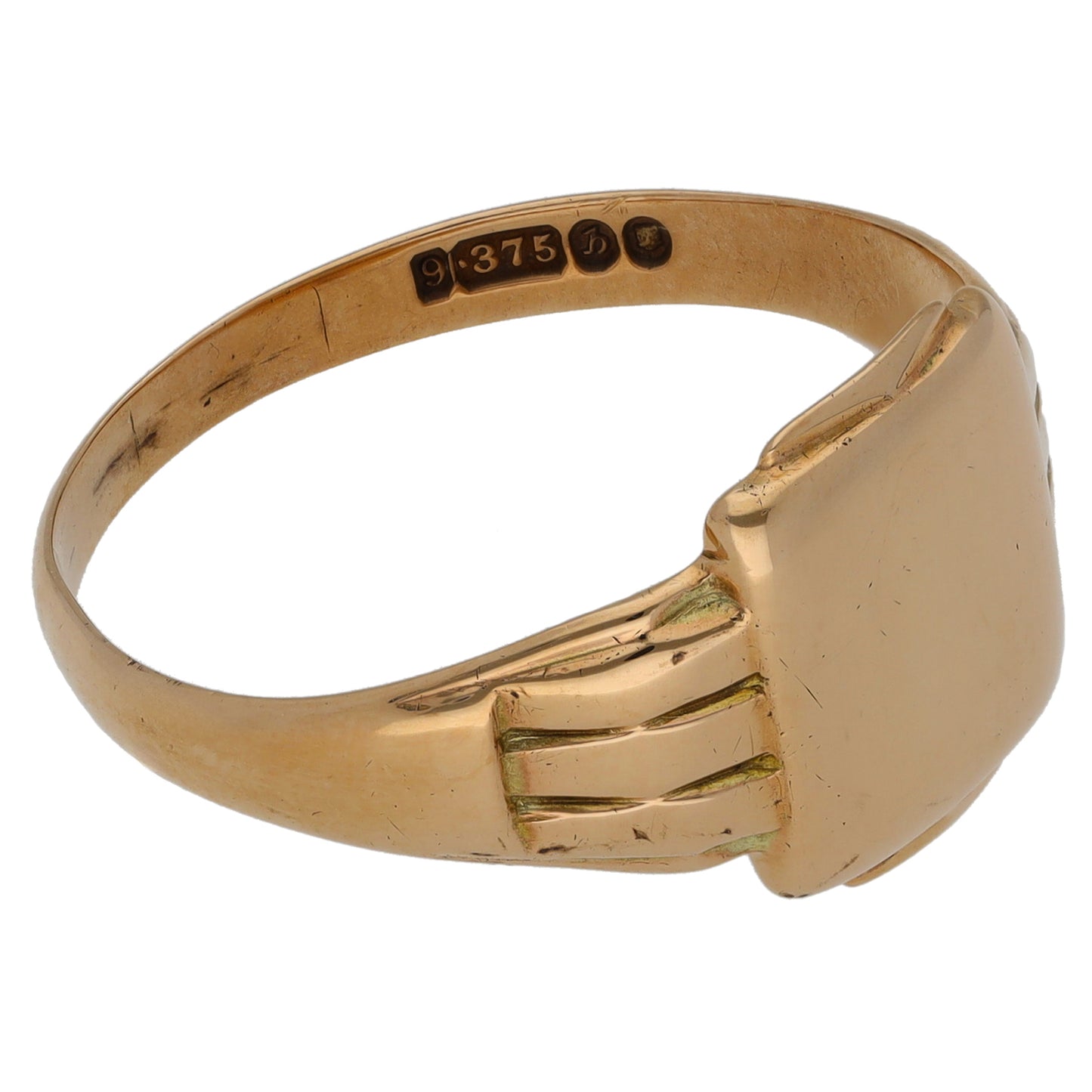 9ct Gold Patterned Signet Ring Size Y