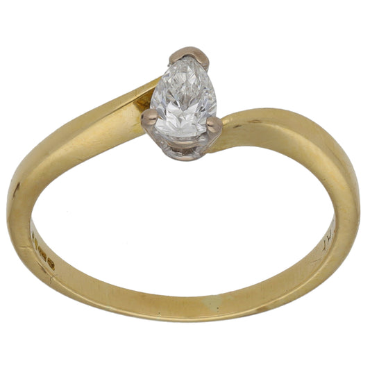 18ct Gold 0.30ct Diamond Solitaire Ring Size N