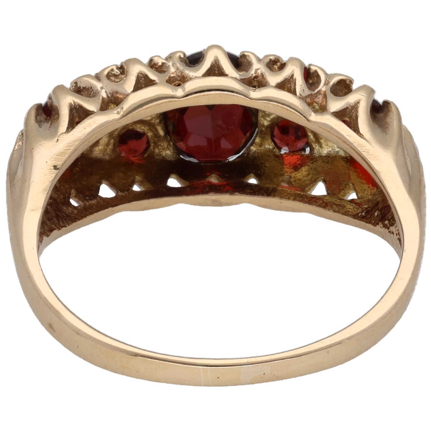 9ct Gold Garnet Dress/Cocktail Ring Size P
