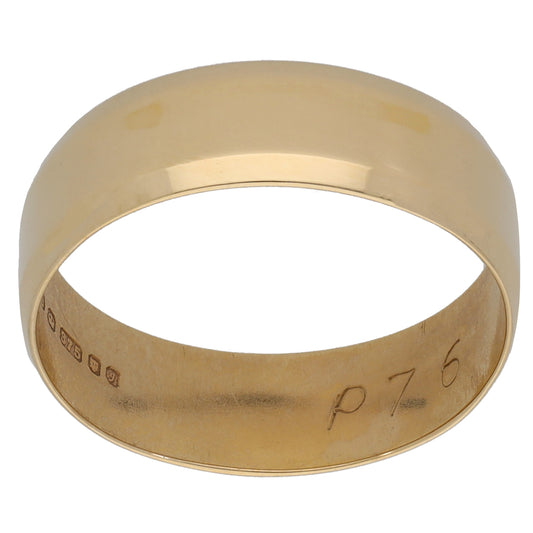 9ct Gold Plain Wedding Ring Size P