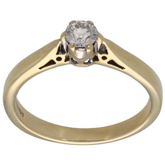 9ct Gold 0.25ct Diamond Solitaire Ring Size N