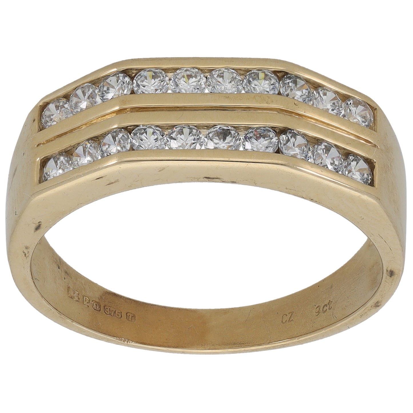 9ct Gold Cubic Zirconia Half Eternity Ring Size P