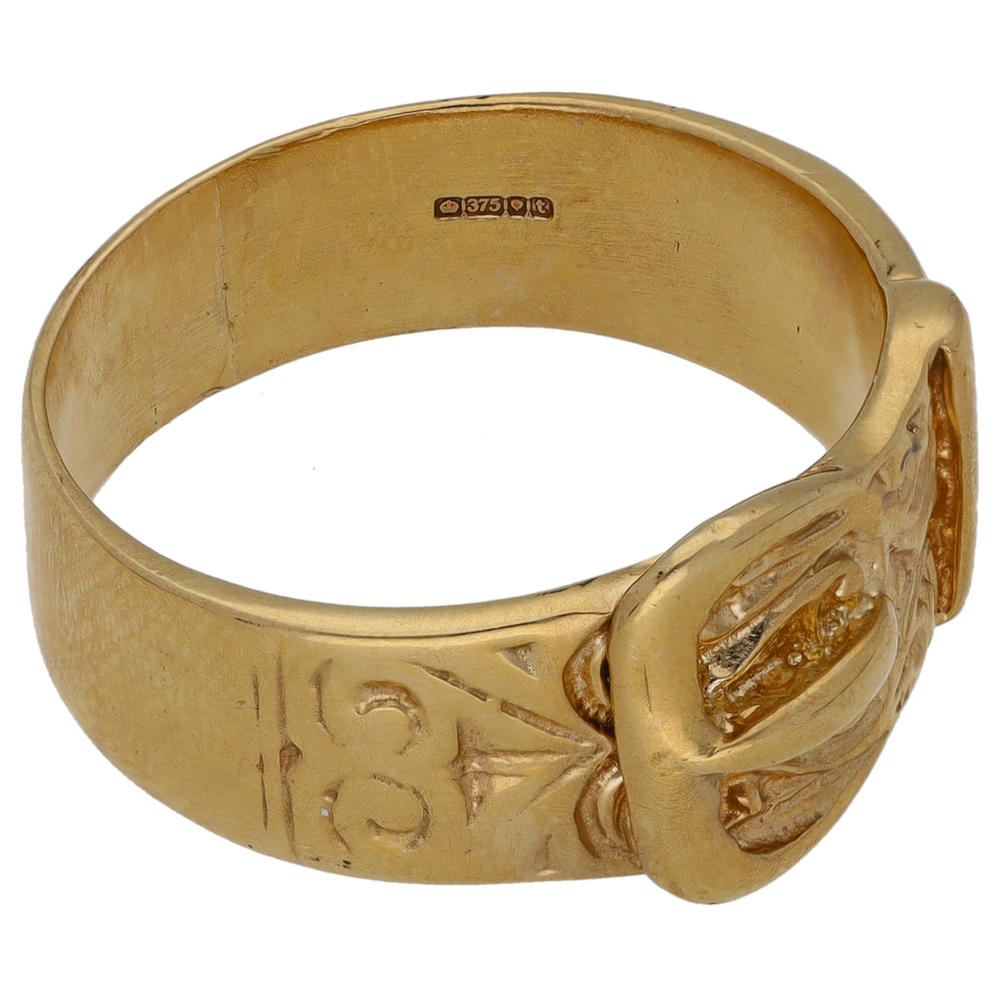 9ct Gold Buckle Ring Size U