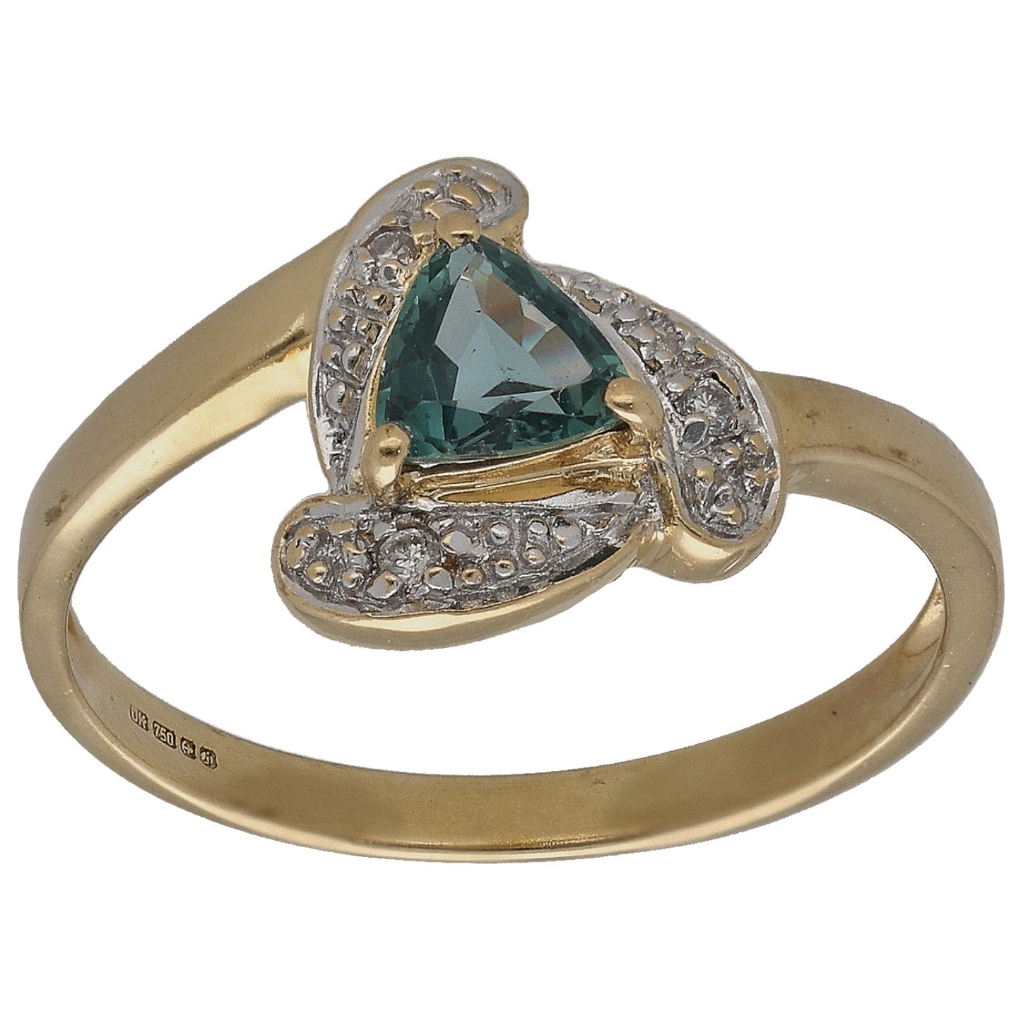 18ct Gold Alexandrite 0.015ct Diamond Dress/Cocktail Ring Size N
