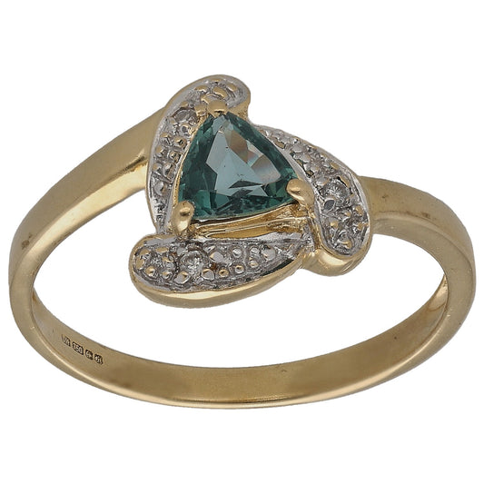 18ct Gold Alexandrite 0.015ct Diamond Dress/Cocktail Ring Size N
