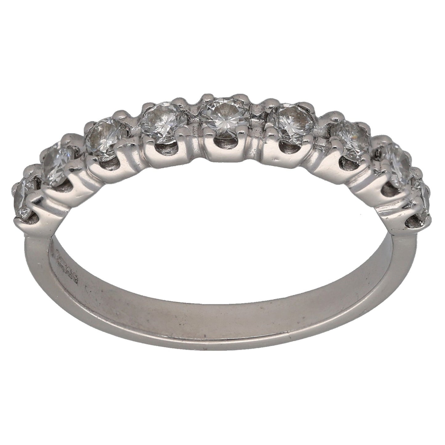 18ct White Gold 0.63ct Diamond Half Eternity Ring Size N