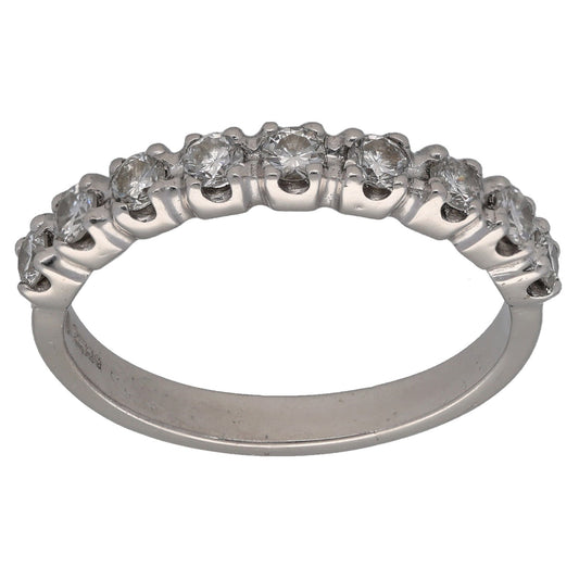 18ct White Gold 0.63ct Diamond Half Eternity Ring Size N