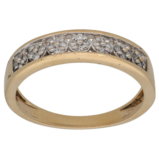 9ct Gold 0.15ct Diamond Half Eternity Ring Size M
