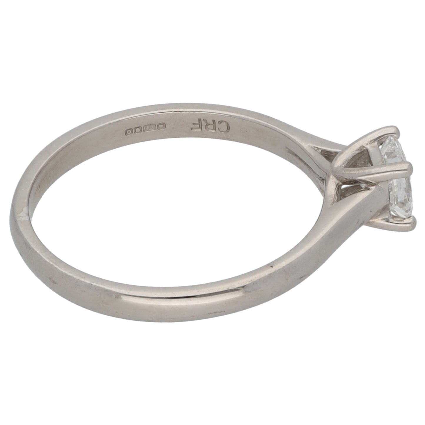 18ct White Gold 0.34ct Diamond Solitaire Ring Size M