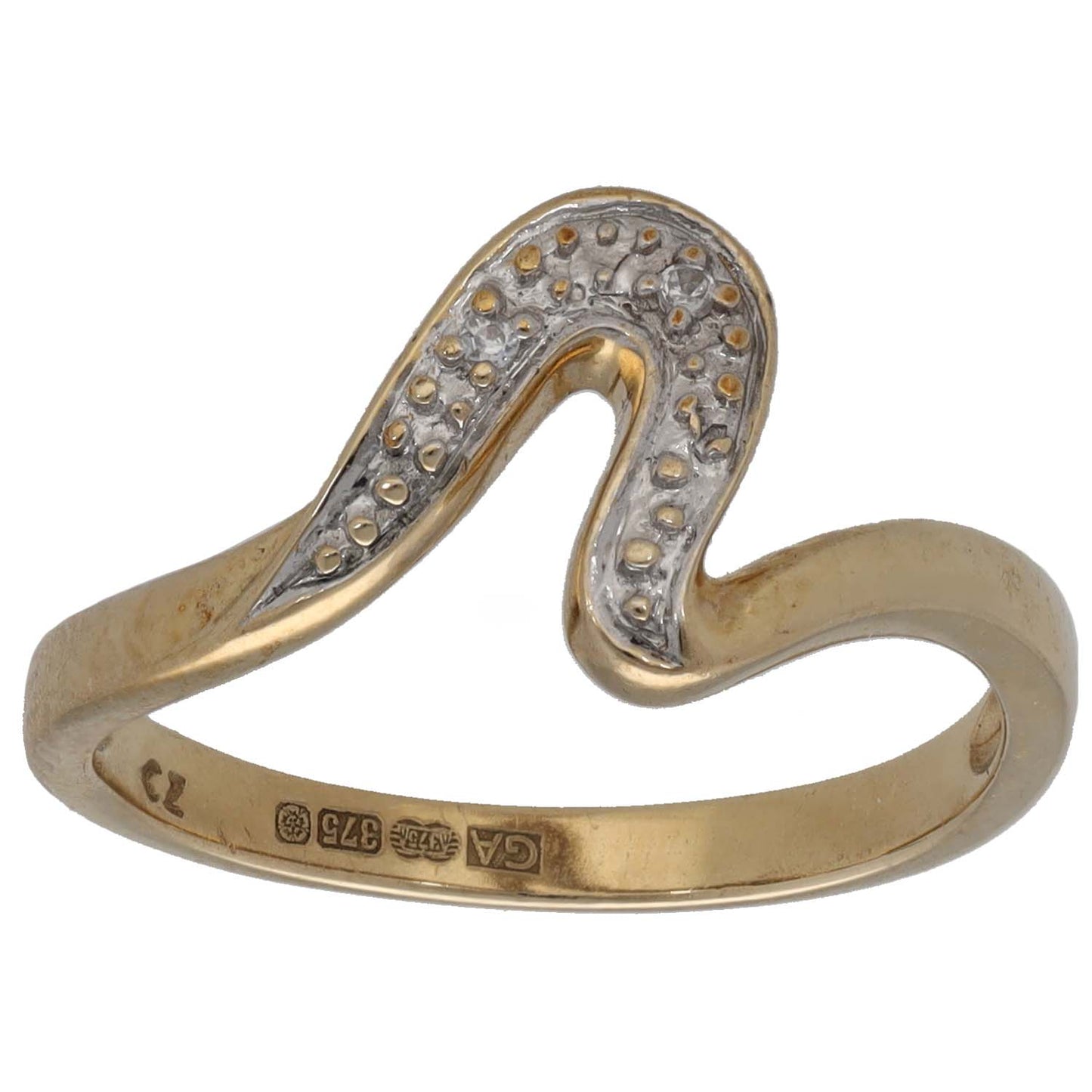 9ct Gold Cubic Zirconia Dress/Cocktail Ring Size M
