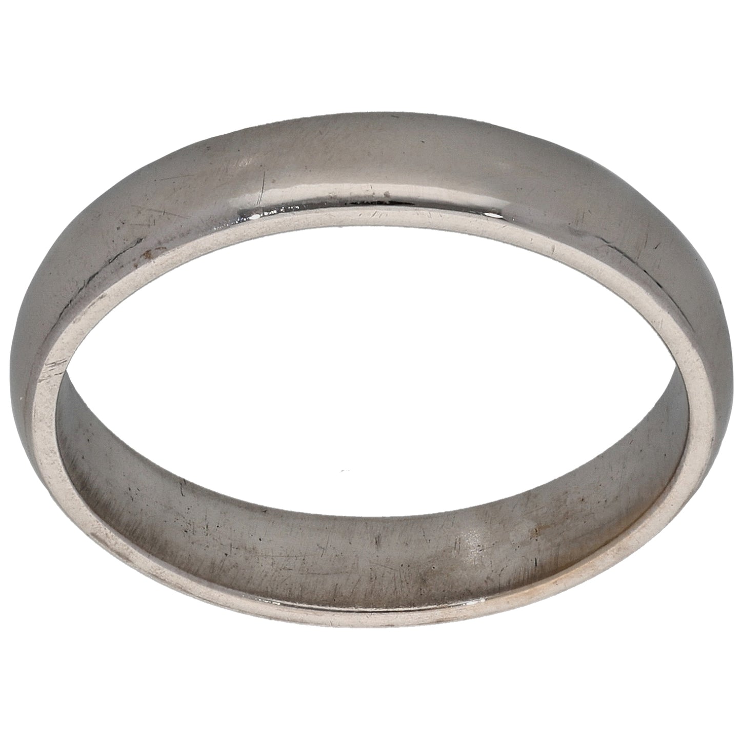 18ct White Gold Plain Wedding Ring Size P
