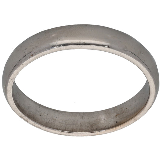 18ct White Gold Plain Wedding Ring Size P