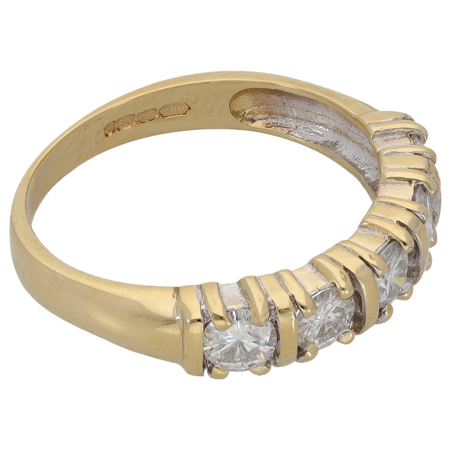 9ct Gold Cubic Zirconia Half Eternity Ring Size M
