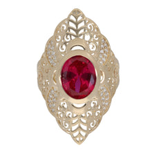 Load image into Gallery viewer, New 14ct Red CZ Dress/Cocktail Ring
