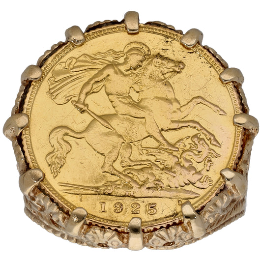 9ct Gold Coin Ring Size P