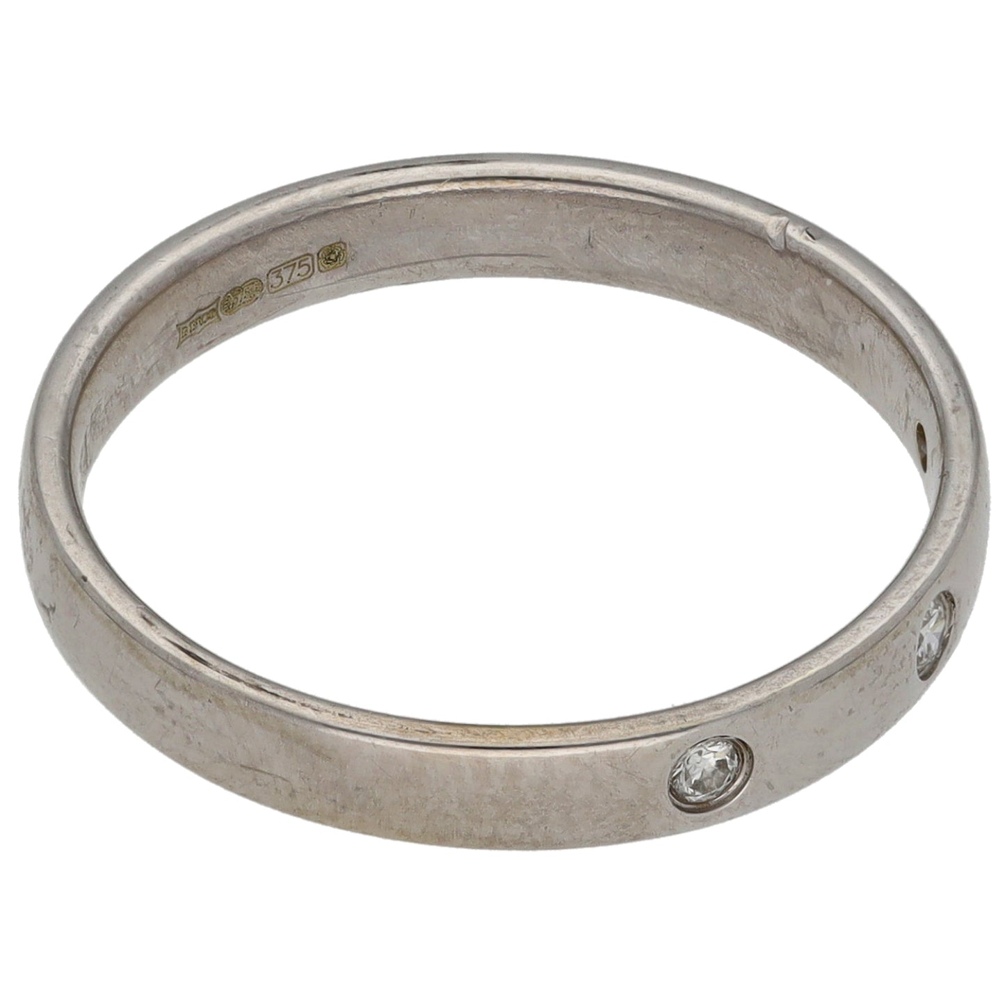 9ct Gold 0.09ct Diamond Three Stone Ring Size O