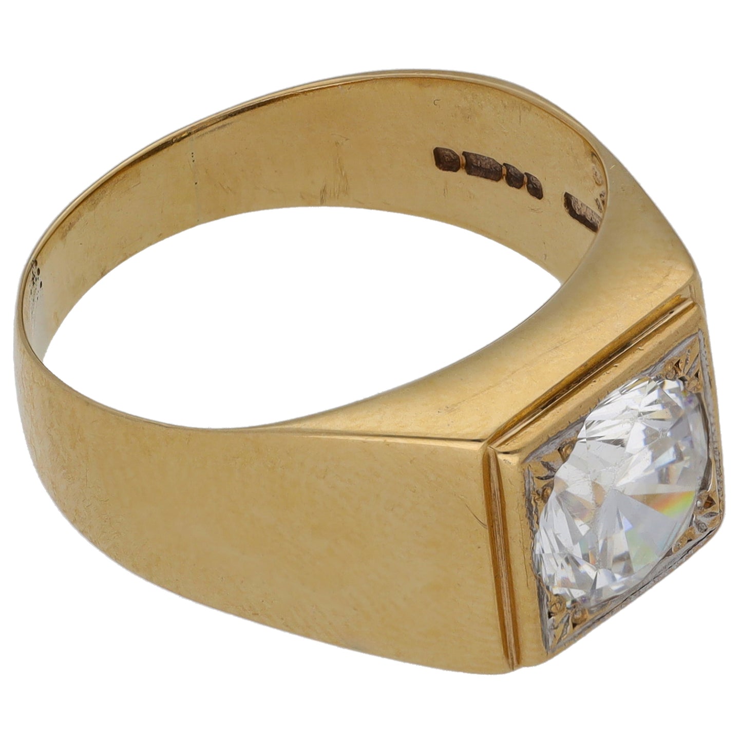 9ct Gold Cubic Zirconia Single Stone Ring Size O