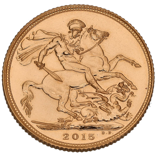 22ct Gold Queen Elizabeth II Full Sovereign Coin 2015