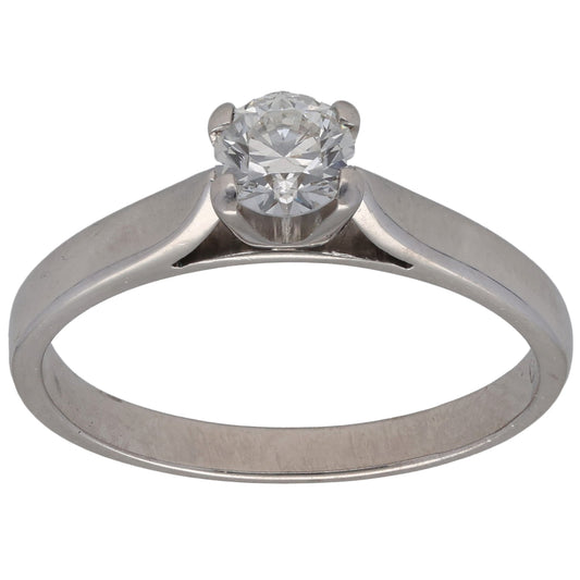 18ct White Gold 0.42ct Diamond Solitaire Ring Size N