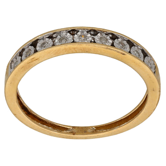 9ct Gold 0.05ct Diamond Half Eternity Ring Size L