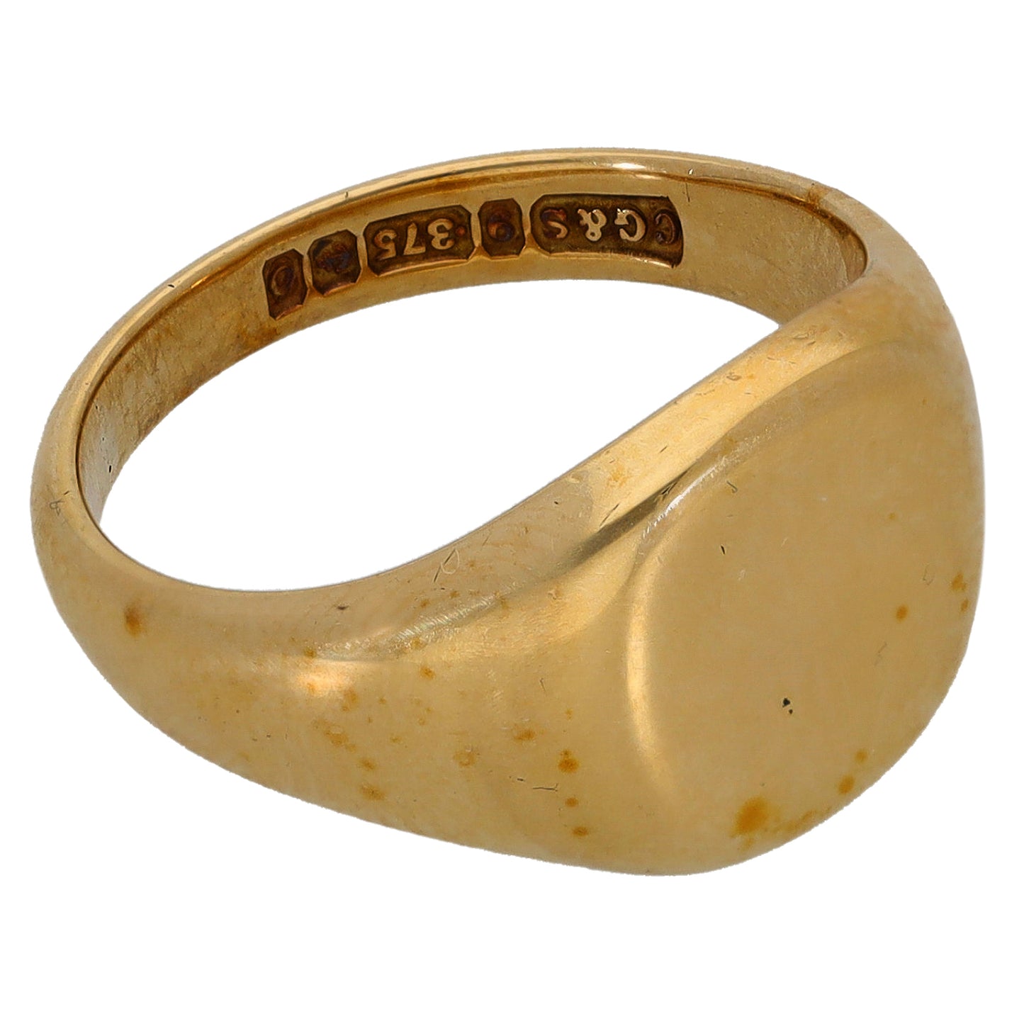 9ct Gold Plain Signet Ring Size M