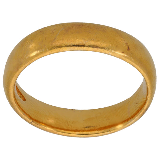 22ct Gold Plain Wedding Ring Size O