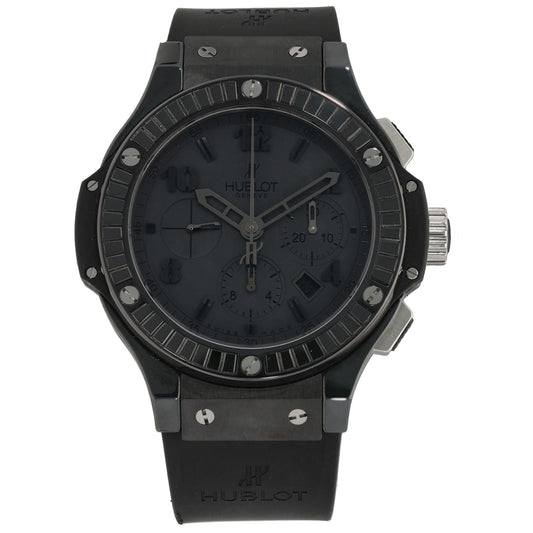 Hublot Big Bang All Black Carat 301.CD.134.RX.190 Black dial 44mm titanium chronograph watch with black rubber strap