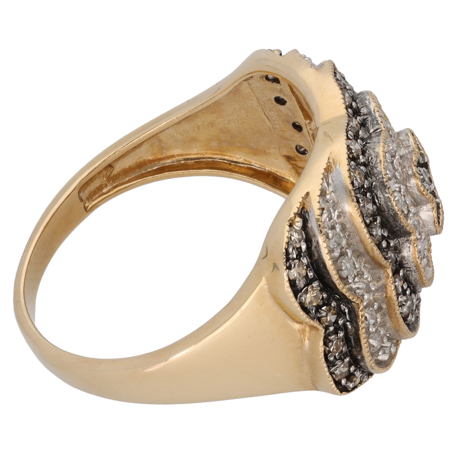 9ct Gold 0.64ct Diamond Dress/Cocktail Ring Size P